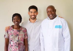 Dr Gloria, Dr Ryan and Dr Kahema worked together on spinal rehabilitation in Mwanza, Tanzania