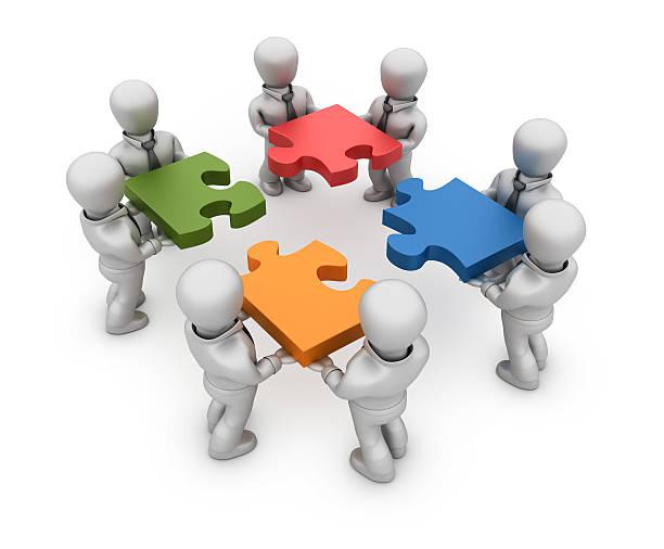 Businessmen with Puzzle