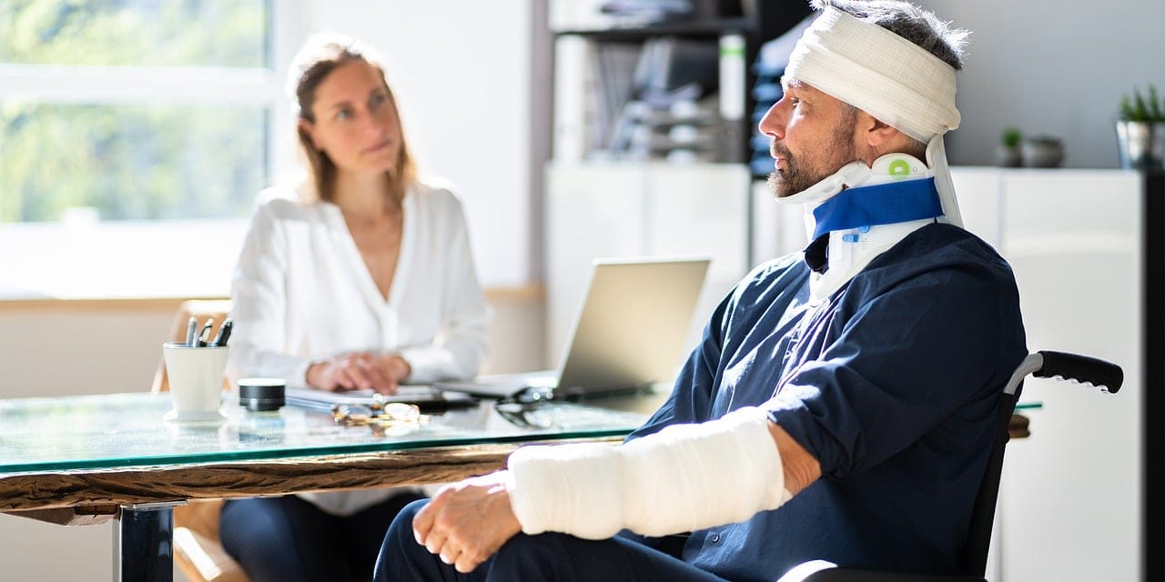 Injured Man On A wheelchair